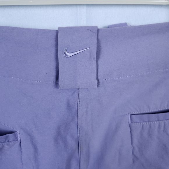 Nike Golf Fit Dry Women’s Purple Shorts Size 8 Flat Front Striped Sides Stretch - Picture 8 of 13